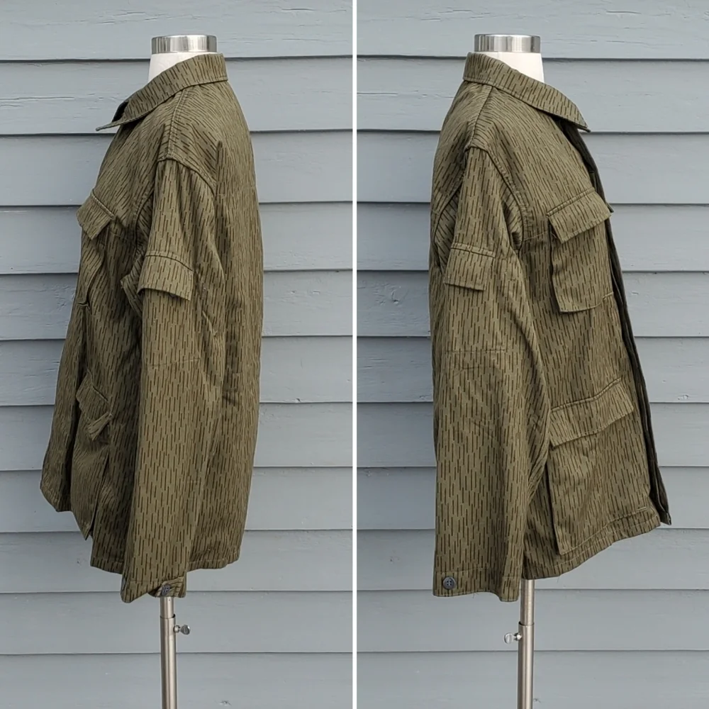 East Germany Raindrop Rain Camo Camouflage Military Issue Light Field Shacket Md